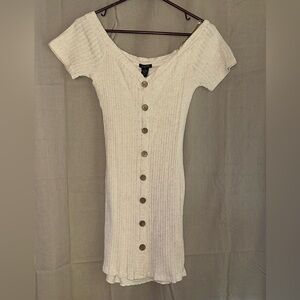 Rue 21 Beige Ribbed Button-Down Dress